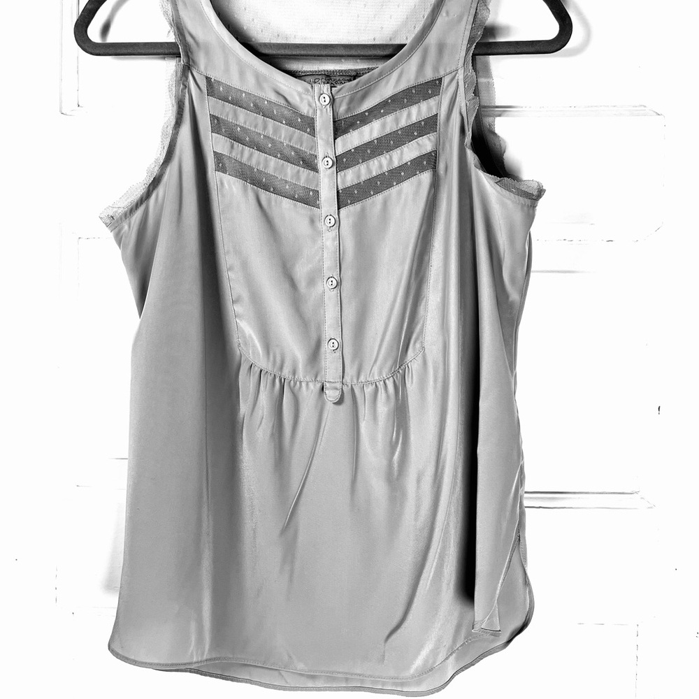 Princess Vera Wang White Sleeveless Pleated Tank Top